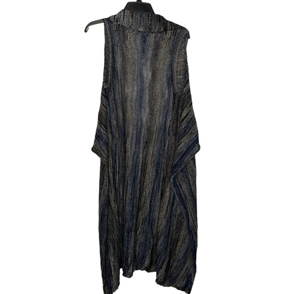 BKE Long Open Cardigan Sweater Size Small Multi Color Striped Womens Sleeveless - Picture 5 of 5